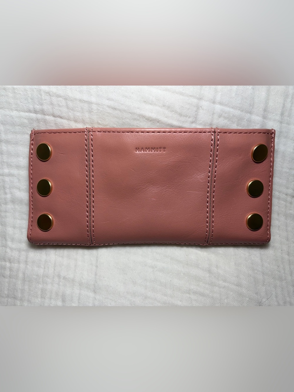 Hammitt 110 North Wallet Pink Sands Leather and Gold-Tone Studs